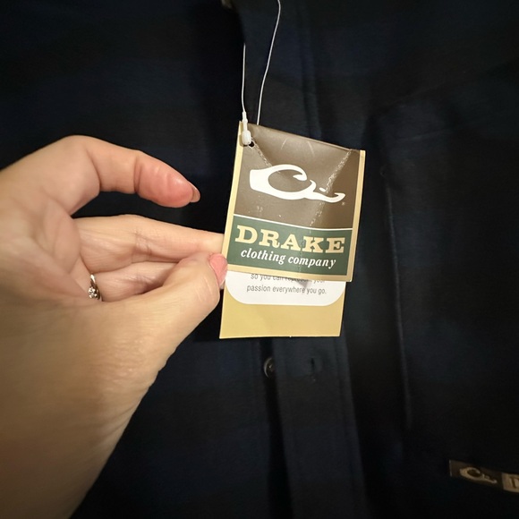 NWT Drake Men’s  Autumn Brushed Twill Buffalo‎ Plaid Button Down - Size 2XL - Picture 4 of 10